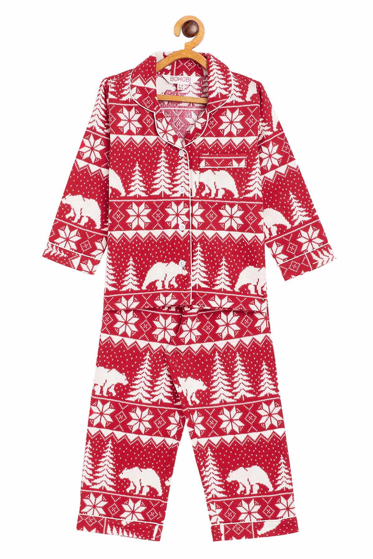 Buy Red Christmas Print Sleepwear Online
